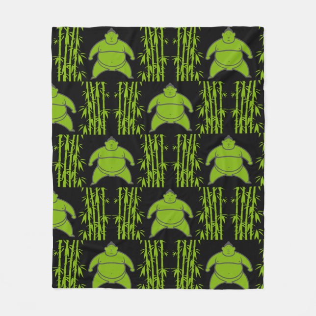 Sumo Wrestler Fleece Blanket (Front)