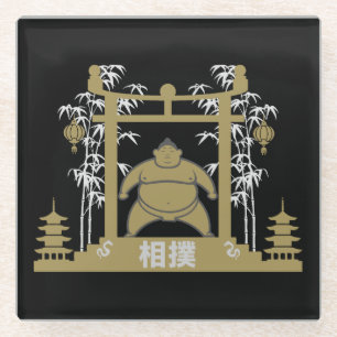 Sumo Wrestler Glass Coaster