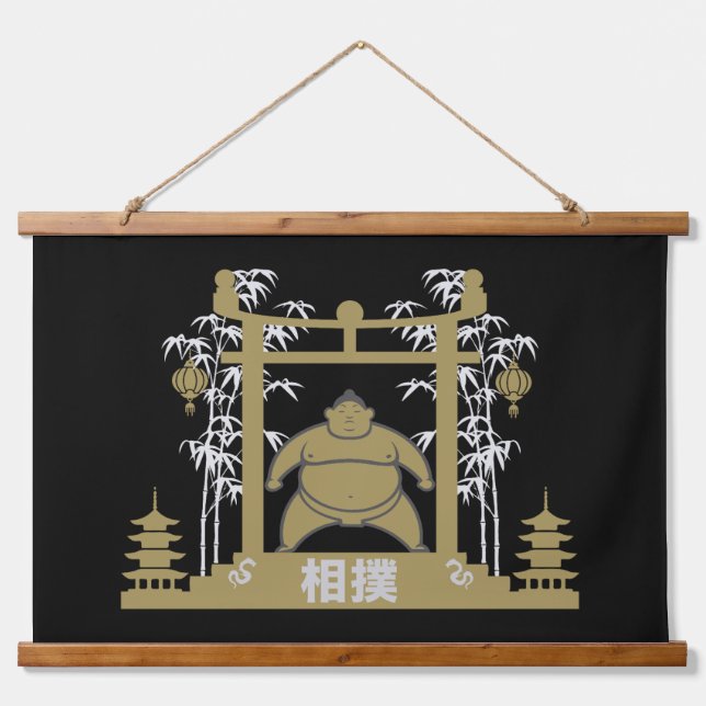 Sumo Wrestler Hanging Tapestry (Front)