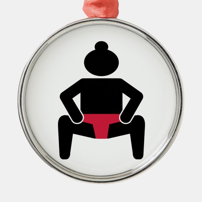 Sumo wrestler metal tree decoration (Front)
