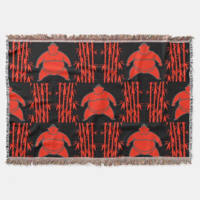 Sumo Wrestler Throw Blanket (Front)