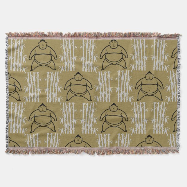 Sumo Wrestler Throw Blanket (Front)