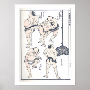 Sumo wrestlers in preparation poster
