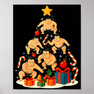 Sumo Wrestling Japanese Sumo Wrestler Christmas Tr Poster