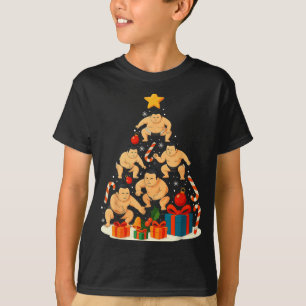 Sumo Wrestling Japanese Sumo Wrestler Christmas Tr T-Shirt