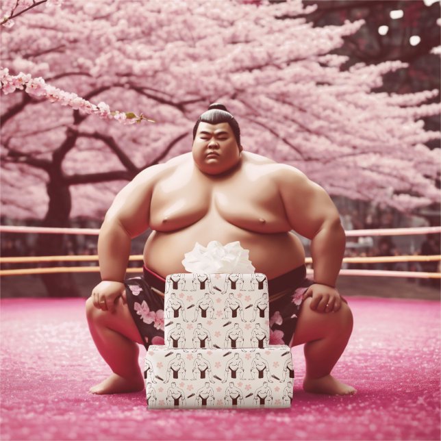 Sumo's and Cherry Blossoms wrapping paper (Creator Uploaded)