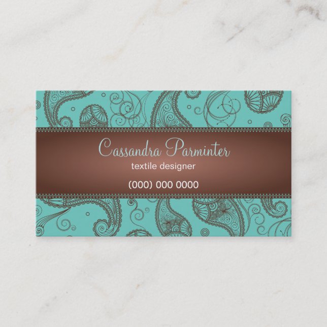 Sumptuous Paisley Business Card (Front)