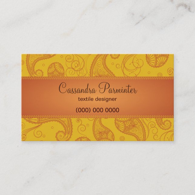 Sumptuous Paisley Business Card (Front)