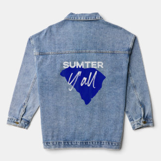 Sumter South Carolina Yall Sc Palmetto State Road  Denim Jacket