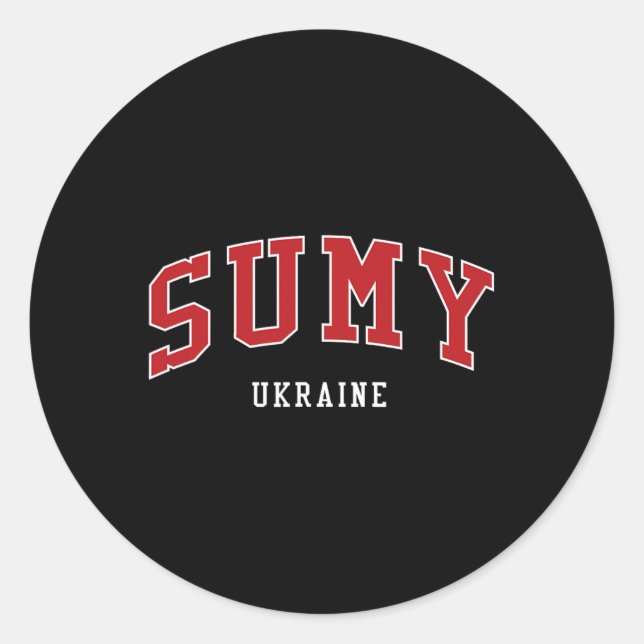 Sumy Ukraine College University Style  Classic Round Sticker (Front)