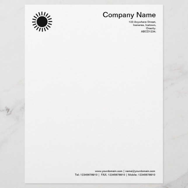 Sun 01 - Black Letterhead (Front)