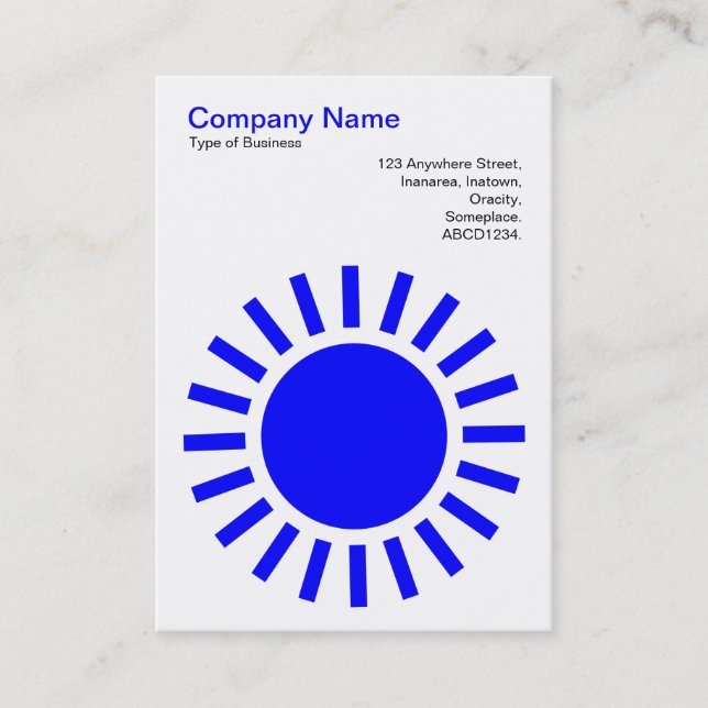 Sun 01 - Blue on White Business Card (Front)
