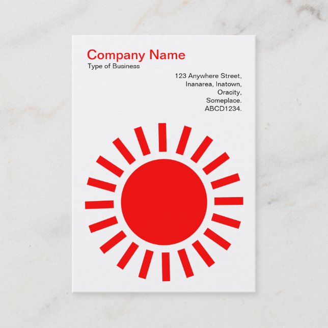 Sun 01 - Red on White Business Card (Front)