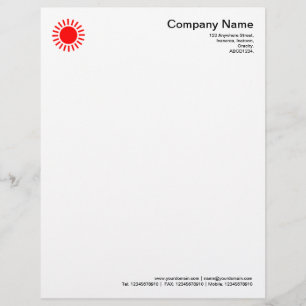 Sun 01 - Red Personalised Letterhead