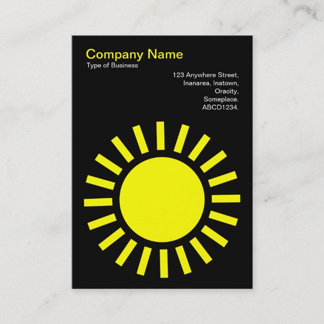Sun 01 - Yellow on Black Business Card (Front)