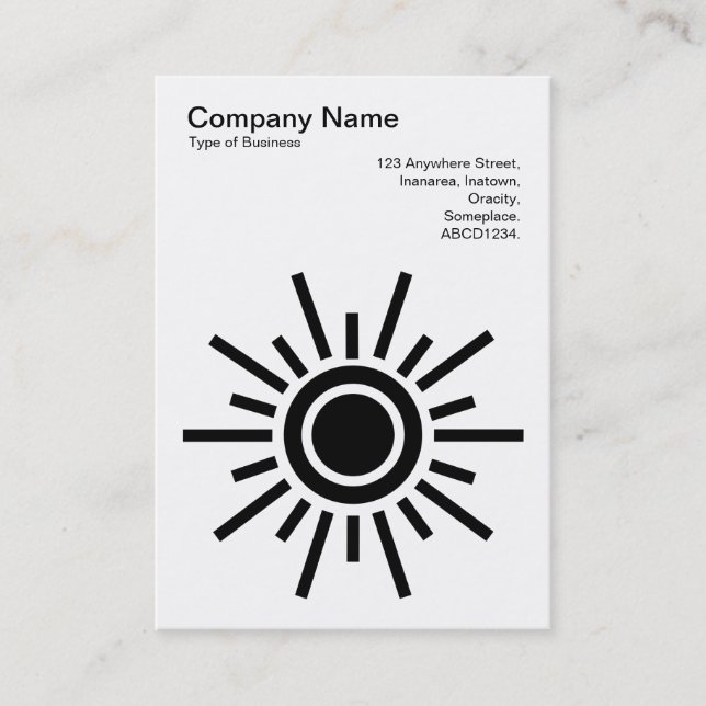 Sun 02 - Black on White Business Card (Front)