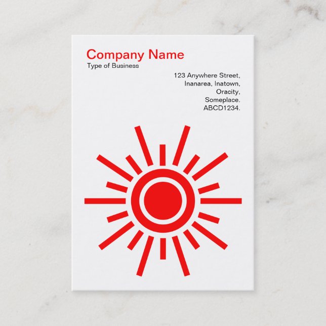 Sun 02 - Red on White Business Card (Front)