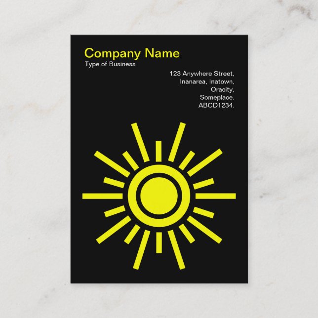 Sun 02 - Yellow on Black Business Card (Front)