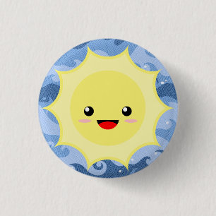 Sun 3 Cm Round Badge
