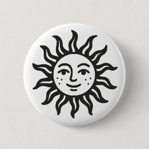 Sun 6 Cm Round Badge