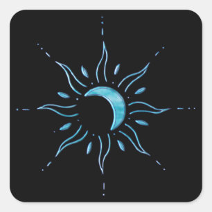 Sun 6 square sticker