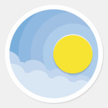 sun above the clouds classic round sticker