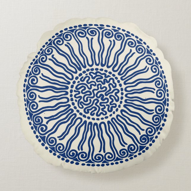 Sun Abstract Design Round Cushion (Front)
