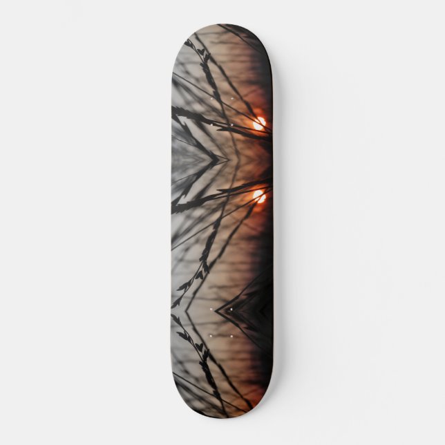 Sun abstract Fractal 20.6cm Skateboard (Front)