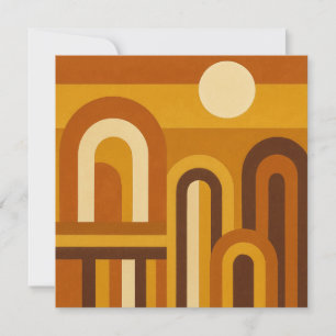 Sun and Arches Mid Century Modern Geometric Design Invitation