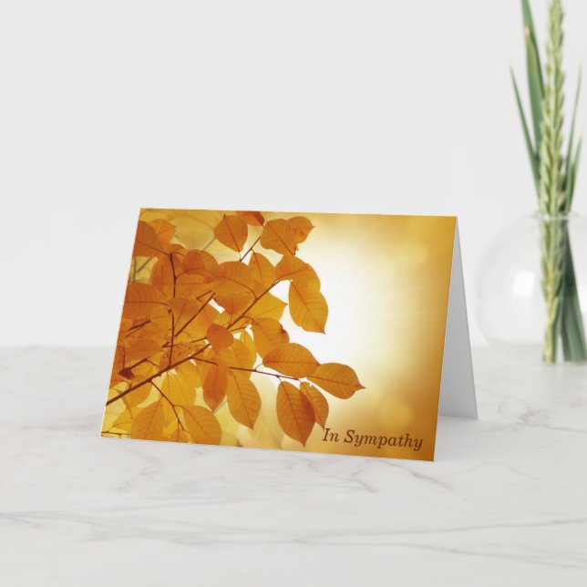 Sun and Autumn Leaves Sympathy Card (Front)