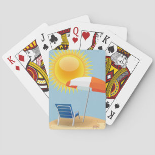 Sun and Beach Umbrella Playing Cards