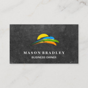 Sun and Coloured Paint Brush Business Card