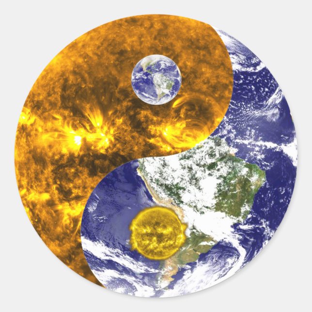 sun and earth yin yang stickers (Front)