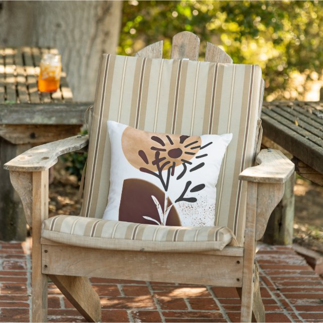 Sun and flowers minimalist art cushion (Chair)