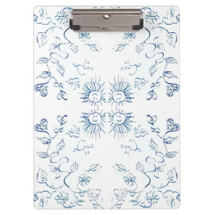 Sun And Flowers Pattern Clipboard