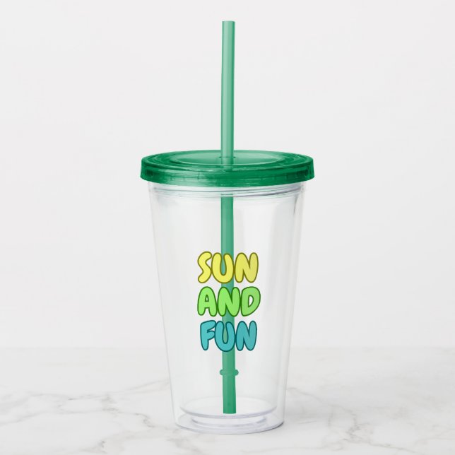 Sun And Fun Acrylic Tumbler (Front)