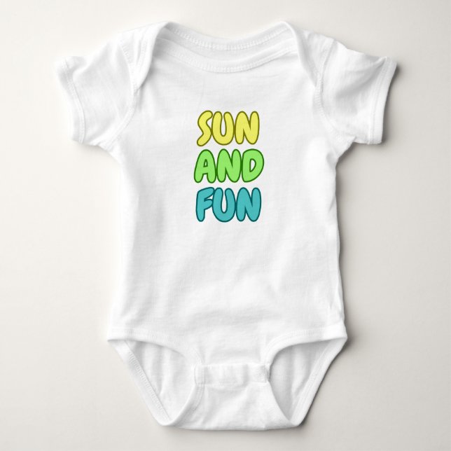 Sun And Fun Baby Jersey Bodysuit (Front)