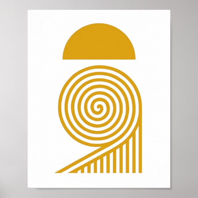 Sun and Golden Spiral Poster (Front)