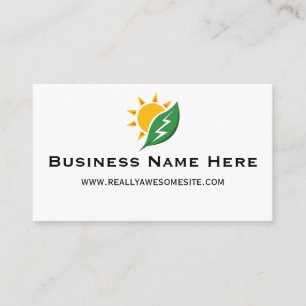 Sun and Leaf with Electricity Zap Business Card