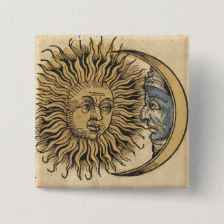 Sun and Moon 15 Cm Square Badge