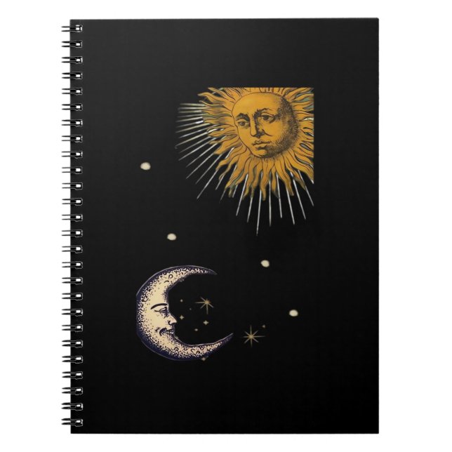 Sun And Moon 90s Whimsigoth Design Notebook (Front)