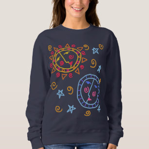 Sun and Moon Abstract Art to Wear Sweatshirt