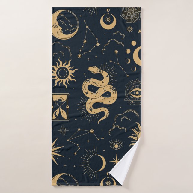 Sun and Moon -Astronomy Witch Bath Towel Set (Bath Towel)
