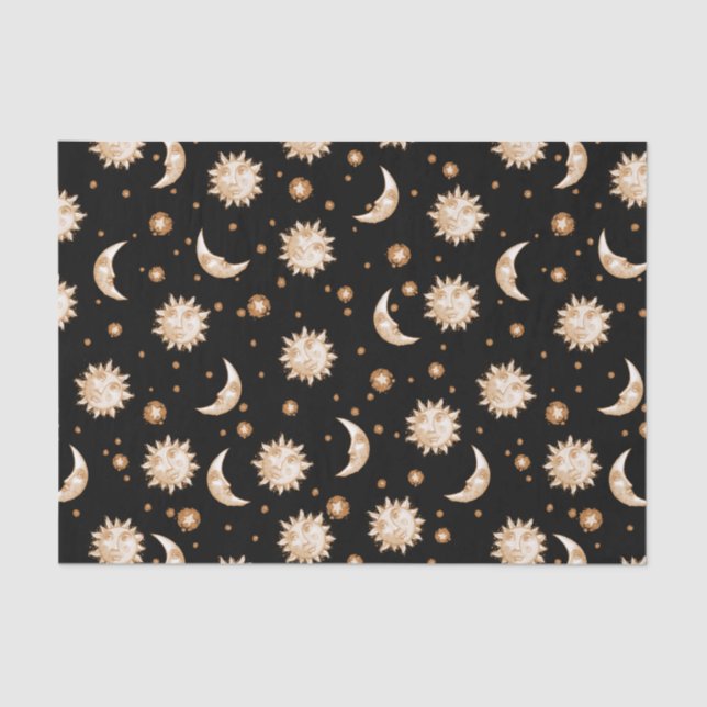 Sun and Moon Black Tissue Paper (Front)