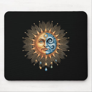 Sun And Moon Celestial Boho Mystical Hipe 90s  Mouse Pad