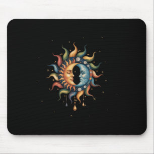Sun And Moon Celestial Boho Mystical Hippie 90s _2 Mouse Pad