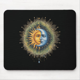 Sun And Moon Celestial Boho Mystical Hippie 90s Mouse Pad