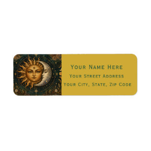 Sun and Moon Celestial Custom Return Address