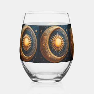 Sun and Moon Celestial Stemless Wine Glass