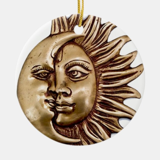 SUN AND MOON CHARM DESIGN CERAMIC TREE DECORATION (Front)